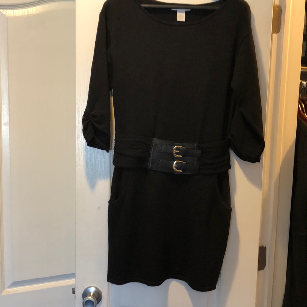Design history black wool mini dress